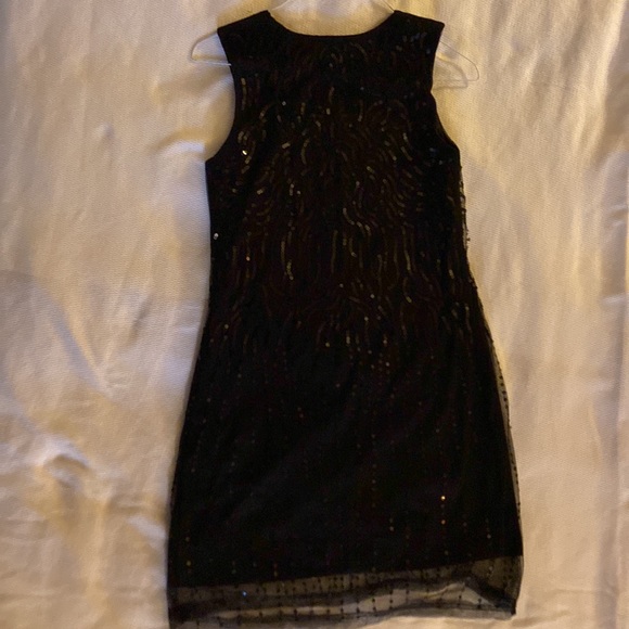 Classic black dress with sequins overlay - Picture 2 of 3